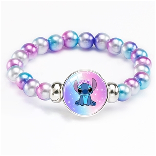 Sødt Stitch-armbånd med perler i pastelfarver